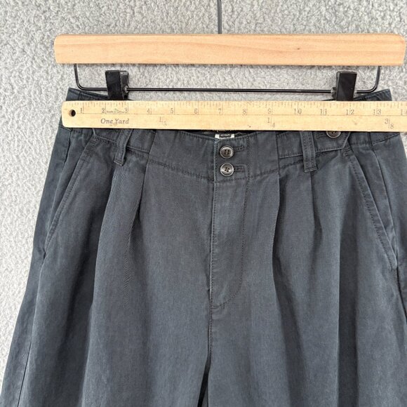 Madewell The Petite Harlow Wide-Leg Pant in Black Linen Blend - Picture 5 of 14